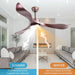 52 in. Rose Gold LED Ceiling Fan for Girl's Room Bedroom Living Room with Remote Control, 3-Blade Reversible Noise Free Ceiling Fan with LED Light-ErisView