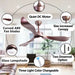 52 in. Rose Gold LED Ceiling Fan for Girl's Room Bedroom Living Room with Remote Control, 3-Blade Reversible Noise Free Ceiling Fan with LED Light-ErisView