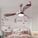 52 in. Rose Gold LED Ceiling Fan for Girl's Room Bedroom Living Room with Remote Control, 3-Blade Reversible Noise Free Ceiling Fan with LED Light-ErisView