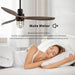 52 in. Rustic Ceiling Fan with Light and Remote, Modern Black Industrial Ceiling Fans for Bedroom, Patio Porch Fans-5-ErisView