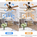 52 in. Rustic Wood Beaded Chandelier Fan, Boho Caged Ceiling Fan with Light and Remote, Industrial Quiet Ceiling Fans for Living Room Bedroom-3-ErisView
