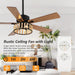 52 in. Rustic Wood Beaded Chandelier Fan, Boho Caged Ceiling Fan with Light and Remote, Industrial Quiet Ceiling Fans for Living Room Bedroom-5-ErisView