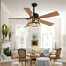 52 in. Rustic Wood Beaded Chandelier Fan, Boho Caged Ceiling Fan with Light and Remote, Industrial Quiet Ceiling Fans for Living Room Bedroom-1-ErisView