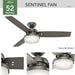 52 in. Sentinel Brushed Ceiling Fan with LED Light Kit and Handheld Remote, Hugger Ceiling Fan with Light-3-ErisView