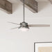 52 in. Sentinel Brushed Ceiling Fan with LED Light Kit and Handheld Remote, Hugger Ceiling Fan with Light-4-ErisView
