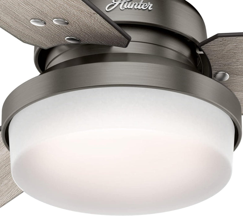 52 in. Sentinel Brushed Ceiling Fan with LED Light Kit and Handheld Remote, Hugger Ceiling Fan with Light-8-ErisView
