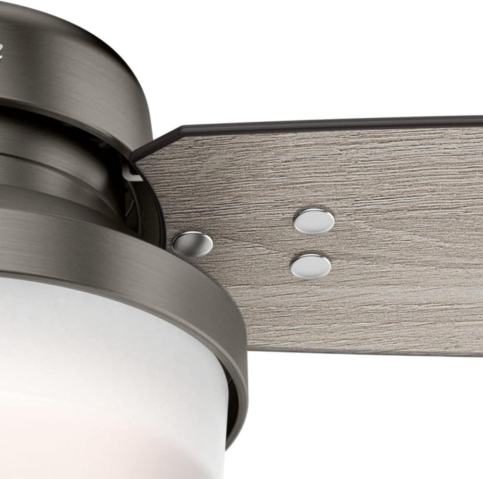 52 in. Sentinel Brushed Ceiling Fan with LED Light Kit and Handheld Remote, Hugger Ceiling Fan with Light-9-ErisView