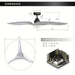 52 in. Silver Downrod Mount Ceiling Fan with Remote Control, Modern Ceiling Fan without Light for Bedroom Living Room-ErisView