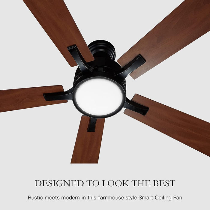 52 in. Smart Ceiling Fan, 5 Blade Ceiling Fan with Remote, LED Reversible DC Ceiling Fan, Works with Google Assistant Amazon Alexa Siri Shortcut-9-ErisView