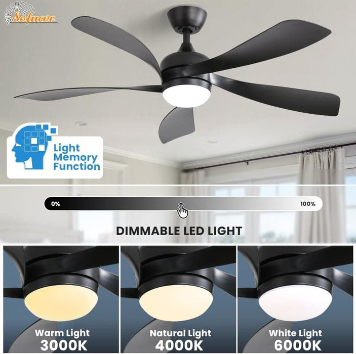 52 in. Smart Ceiling Fan, Indoor Outdoor Outdoor Fans with Lights and Remote for Bedroom Living Room, Work with Alexa Google APP, Outdoor Fan for Patio-3-ErisView