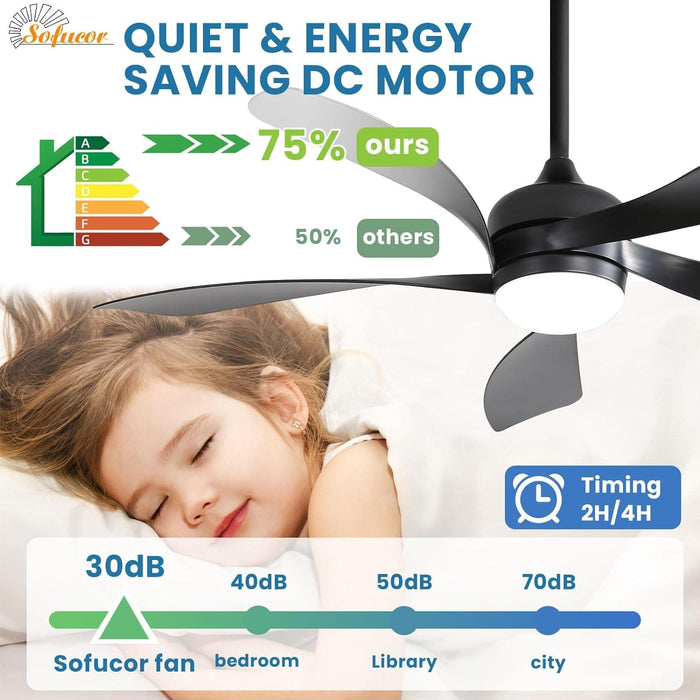 52 in. Smart Ceiling Fan, Indoor Outdoor Outdoor Fans with Lights and Remote for Bedroom Living Room, Work with Alexa Google APP, Outdoor Fan for Patio-4-ErisView