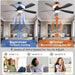 52 in. Smart Ceiling Fan, Indoor Outdoor Outdoor Fans with Lights and Remote for Bedroom Living Room, Work with Alexa Google APP, Outdoor Fan for Patio-5-ErisView