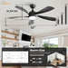 52 in. Smart Ceiling Fan, Indoor Outdoor Outdoor Fans with Lights and Remote for Bedroom Living Room, Work with Alexa Google APP, Outdoor Fan for Patio-7-ErisView