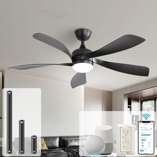 52 in. Smart Ceiling Fan, Indoor Outdoor Outdoor Fans with Lights and Remote for Bedroom Living Room, Work with Alexa Google APP, Outdoor Fan for Patio-1-ErisView