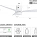 52 in. Smart Ceiling Fan with Dimmable LED Light, Fancy Ceiling Fans with Remote Alexa Google Assistant Siri Shortcuts -12-ErisView