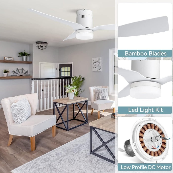 52 in. Smart Ceiling Fan with Dimmable LED Light, Fancy Ceiling Fans with Remote Alexa Google Assistant Siri Shortcuts -15-ErisView