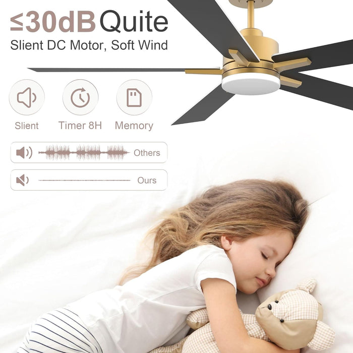 52 in. Smart Ceiling Fan with LED Light and Remote Voice Alexa Google Wi-Fi Control, White and Gold Ceiling Fan for Bedroom, Outdoor Fans for Porch Patio-3-ErisView