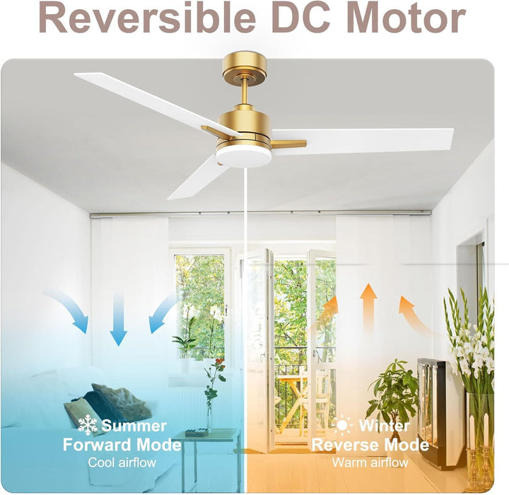 52 in. Smart Ceiling Fan with Light and Remote, Fast Ceiling Fan with Voice Alexa Google Wi-Fi APP Control for Bedroom, Outdoor Fans for Porch Patio-5-ErisView