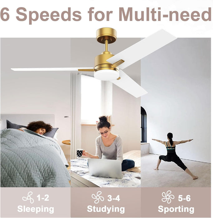 52 in. Smart Ceiling Fan with Light and Remote, Fast Ceiling Fan with Voice Alexa Google Wi-Fi APP Control for Bedroom, Outdoor Fans for Porch Patio-6-ErisView