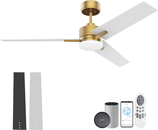 52 in. Smart Ceiling Fan with Light and Remote, Fast Ceiling Fan with Voice Alexa Google Wi-Fi APP Control for Bedroom, Outdoor Fans for Porch Patio-1-ErisView