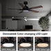 52 in. Smart Ceiling Fan with Lights and Remote Control, Reversible Farmhouse Ceiling Fan for Bedroom LivIng Room, Work with Alexa APP-4-ErisView