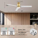 52 in. Smart Flush Mount Remote Control Ceiling Fan and Light, Voice Wi-Fi Alexa APP Control, Modern Reversible Low Profile Ceiling Fan for Bedroom Patio-7-ErisView