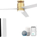 52 in. Smart Flush Mount Remote Control Ceiling Fan and Light, Voice Wi-Fi Alexa APP Control, Modern Reversible Low Profile Ceiling Fan for Bedroom Patio-1-ErisView