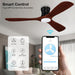 52 in. Smart Low Profile Ceiling Fan with Remote Voice Wi-Fi Alexa APP Control, Reversible Flush Mount Ceiling Fan, Modern Ceiling Fan for Bedroom Patio-6-ErisView