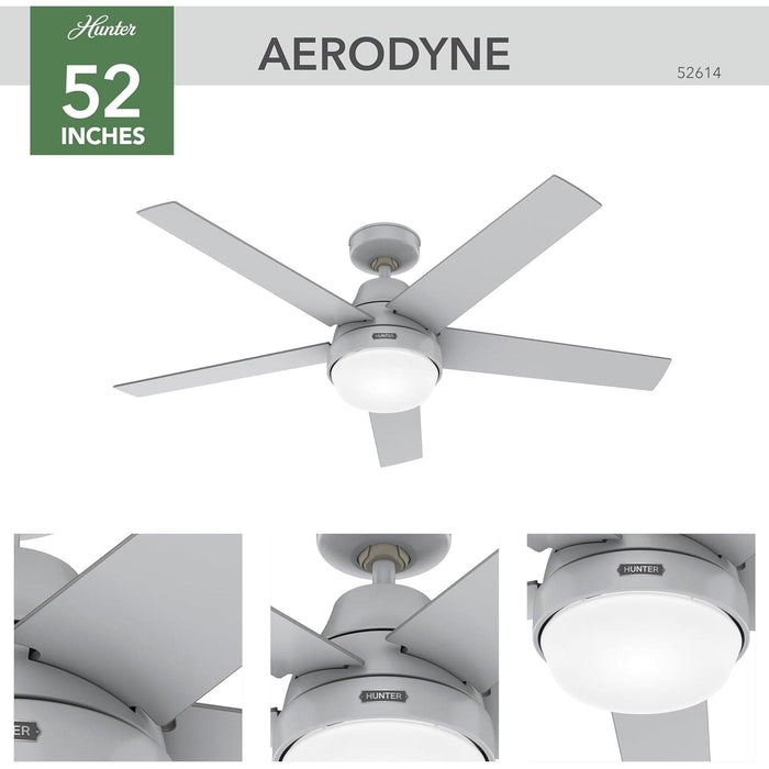 52 in. Smart Wi-Fi Ceiling Fan with LED Light and Handheld Remote, Hugger Ceiling Fans-2-ErisView