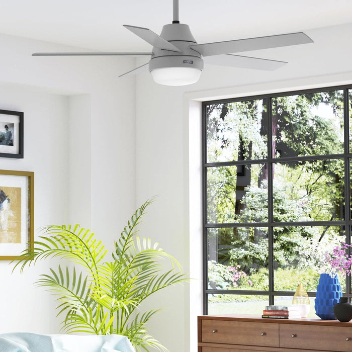 52 in. Smart Wi-Fi Ceiling Fan with LED Light and Handheld Remote, Hugger Ceiling Fans-4-ErisView