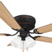 52 in. Traditional 5 Blade Ceiling Fan, Hugger Ceiling Fans, Low Profile Ceiling Fan with LED Light Kit, Reversible Bronze Ceiling Fan-11-ErisView