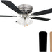 52 in. Traditional 5 Blade Ceiling Fan, Hugger Ceiling Fans, Low Profile Ceiling Fan with LED Light Kit, Reversible Bronze Ceiling Fan-20-ErisView