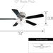 52 in. Traditional 5 Blade Ceiling Fan, Hugger Ceiling Fans, Low Profile Ceiling Fan with LED Light Kit, Reversible Bronze Ceiling Fan-23-ErisView