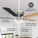 52 in. Traditional 5 Blade Ceiling Fan, Hugger Ceiling Fans, Low Profile Ceiling Fan with LED Light Kit, Reversible Bronze Ceiling Fan-24-ErisView