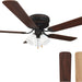 52 in. Traditional 5 Blade Ceiling Fan, Hugger Ceiling Fans, Low Profile Ceiling Fan with LED Light Kit, Reversible Bronze Ceiling Fan-1-ErisView