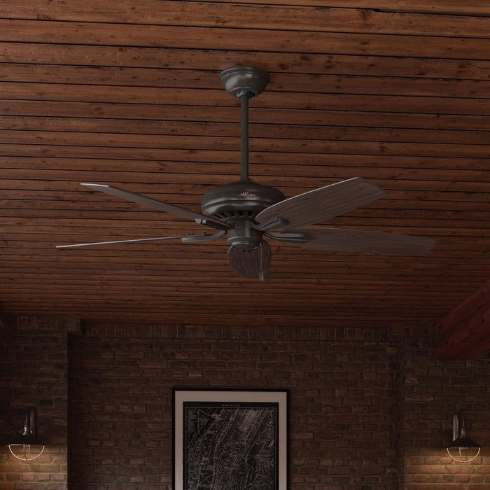 52 in. Traditional Ceiling Fans without Lights, Indoor Bronze Ceiling Fan with Pull Chains, Reversible Whisperwind Motor, Hugger Ceiling Fans-3-ErisView