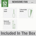 52 in. Traditional Ceiling Fans without Lights, Indoor Bronze Ceiling Fan with Pull Chains, Reversible Whisperwind Motor, Hugger Ceiling Fans-4-ErisView