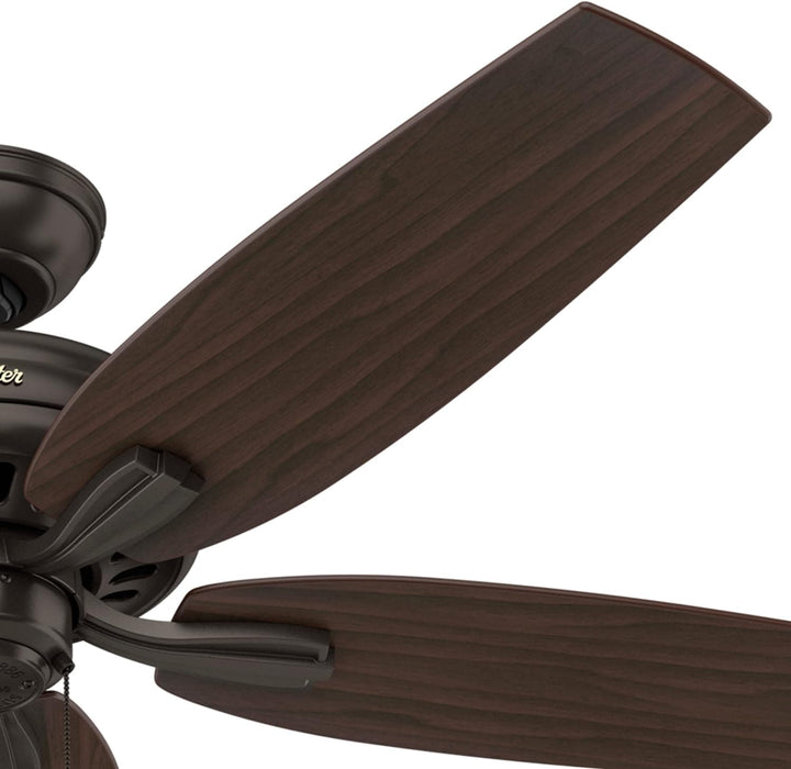 52 in. Traditional Ceiling Fans without Lights, Indoor Bronze Ceiling Fan with Pull Chains, Reversible Whisperwind Motor, Hugger Ceiling Fans-9-ErisView