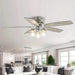 52 in. Traditional Flush Mount Ceiling Fan with Light Kit Remote Control, Modern Reversible Ceiling Fan for Living Room-Brushed Nickel-ErisView