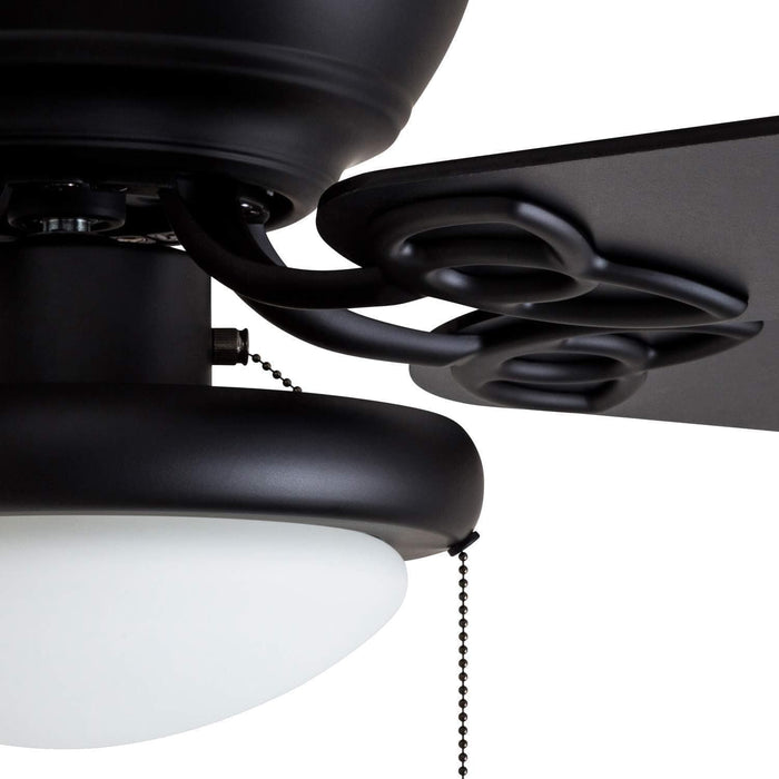 52 in. Traditional Flush Mount Indoor LED Ceiling Fan with Light Pull Chains, Matte Black Reversible Ceiling Fan Summer Winter-10-ErisView