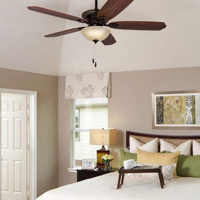 52 in. Traditional Indoor LED Ceiling Fan with Light Pull Chain, Reversible Ceiling Fan Summer Winter, Bronze Ceiling Fan-3-ErisView