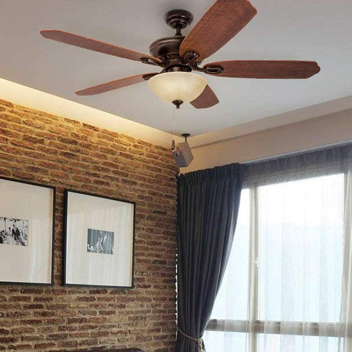 52 in. Traditional Indoor LED Ceiling Fan with Light Pull Chain, Reversible Ceiling Fan Summer Winter, Bronze Ceiling Fan-6-ErisView