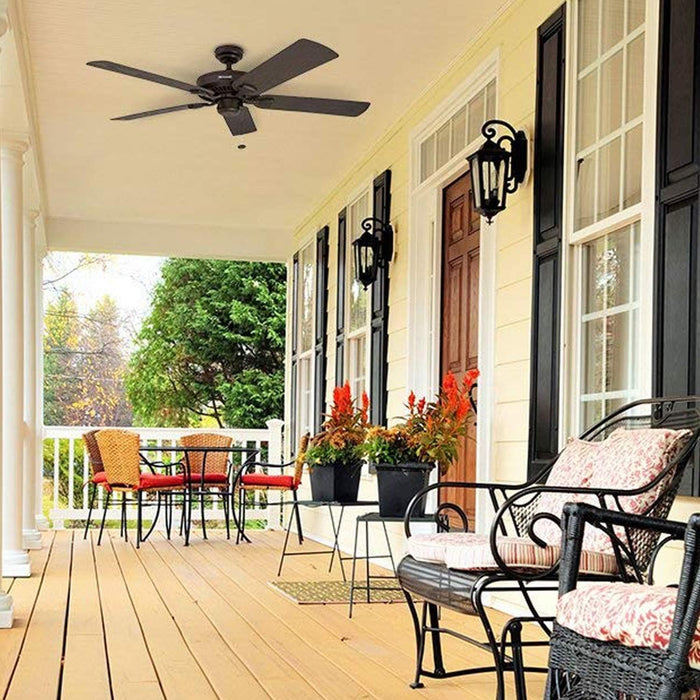 52 in. Traditional LED Indoor Outdoor Ceiling Fans with Pull Chain, Bronze Reversible Fan for Summer Winter-18-ErisView