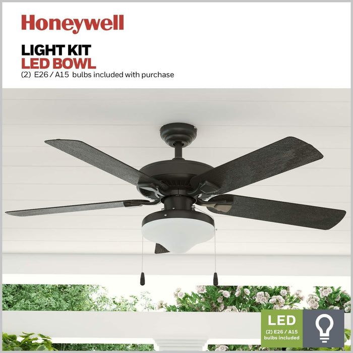 52 in. Traditional LED Indoor Outdoor Ceiling Fans with Pull Chain, Bronze Reversible Fan for Summer Winter-4-ErisView