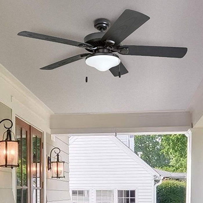 52 in. Traditional LED Indoor Outdoor Ceiling Fans with Pull Chain, Bronze Reversible Fan for Summer Winter-7-ErisView