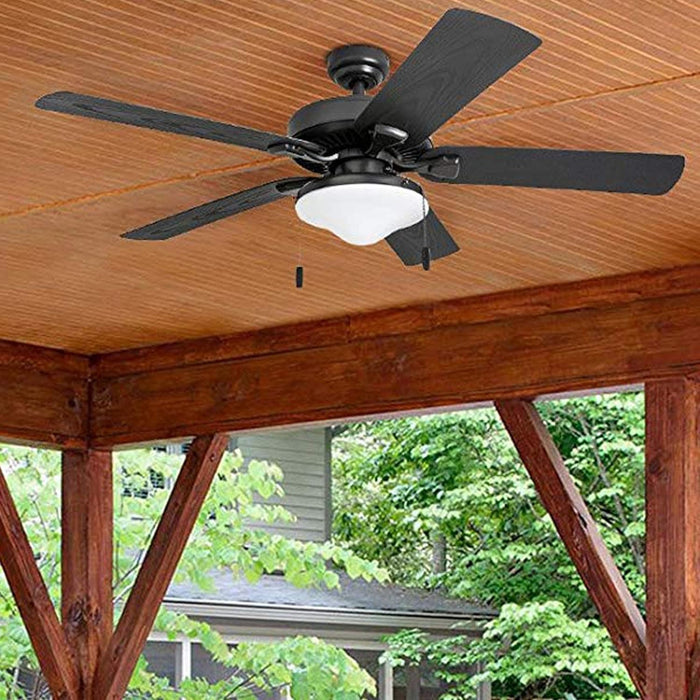 52 in. Traditional LED Indoor Outdoor Ceiling Fans with Pull Chain, Bronze Reversible Fan for Summer Winter-8-ErisView