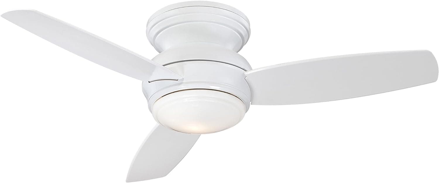 52 in. Traditional  White Ceiling Fan, Flush Mount LED Recessed Ceiling Fan-15-ErisView