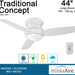52 in. Traditional  White Ceiling Fan, Flush Mount LED Recessed Ceiling Fan-18-ErisView