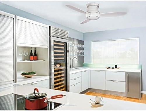 52 in. Traditional  White Ceiling Fan, Flush Mount LED Recessed Ceiling Fan-2-ErisView