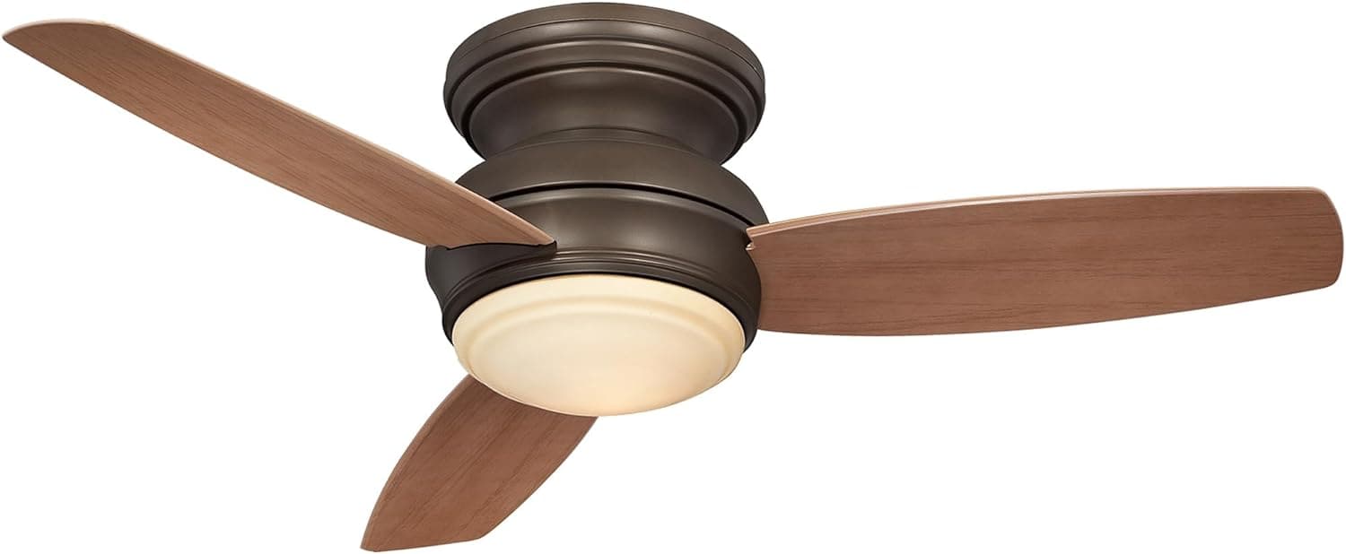 52 in. Traditional  White Ceiling Fan, Flush Mount LED Recessed Ceiling Fan-6-ErisView